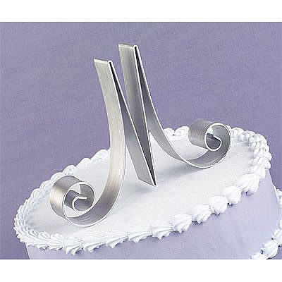 Script Metal Monogram Cake Topper 