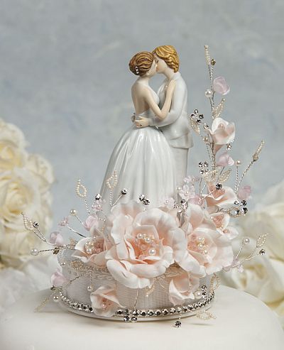 Crystal Romance Lesbian Wedding Cake Topper