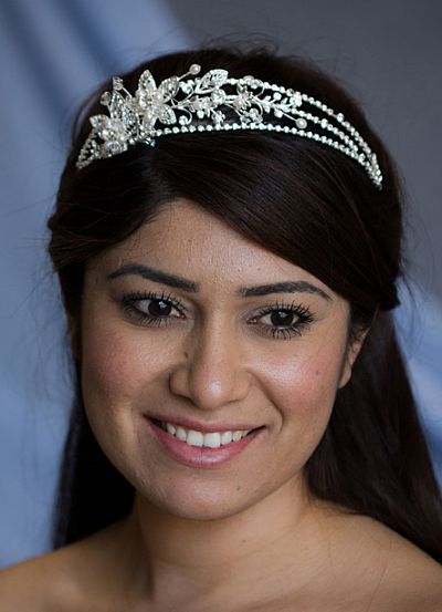 Three Strand Crystal Flowers Tiara  