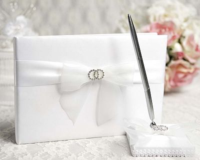 Rhinestone Rings Wedding Guestbook