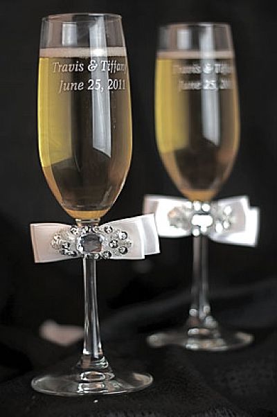 Glam Wedding Toasting Glasses