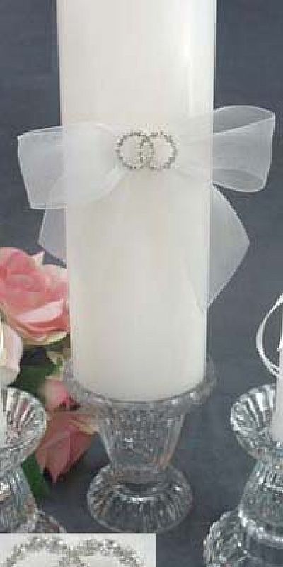 Rhinestone Rings Wedding Unity Candle
