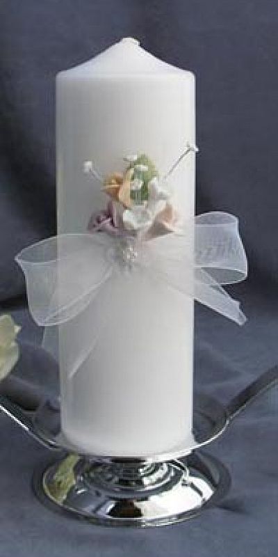 Pastel Porcelain Rose Wedding Unity Candle