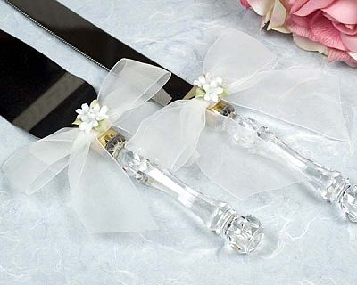 Porcelain Stephanotis Bouqet Wedding Cake Server Set