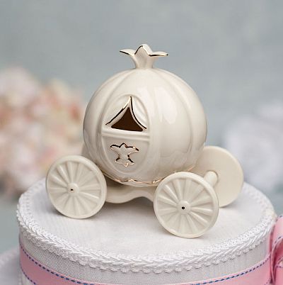 Porcelain Cinderella Pumpkin Coach Cake Topper