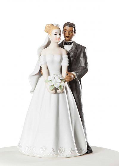 Elegant Interracial Wedding Couple