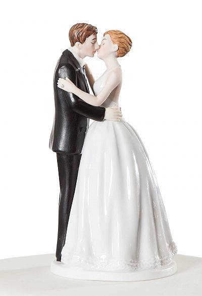 "Romance" Kissing Couple Wedding Cake Topper Figurine 