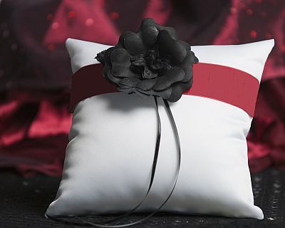 Gothic Romance Wedding Ring Bearer Pillow 
