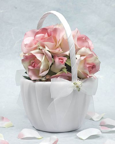 Porcelain Daisy Bouquet Wedding Flowergirl Basket