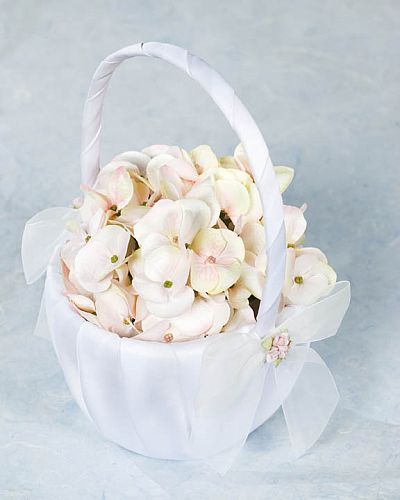 Porcelain Rose Bouquet Wedding Flowergirl Basket