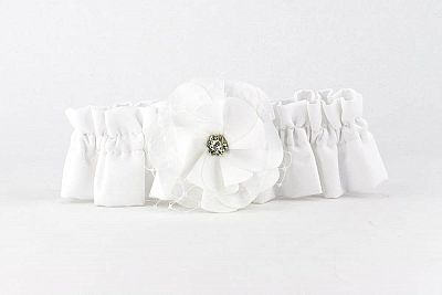 Netted Rose Wedding Garter