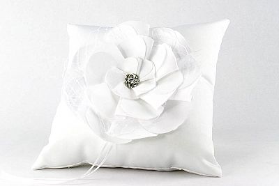 Netted Rose Wedding Ring Bearer Pillow