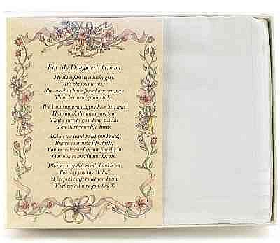 From the Bride's Parent to the Groom Poetry Wedding Handkerchief