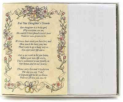 From the Bride's Parents to the Groom Poetry Wedding Handkerchief
