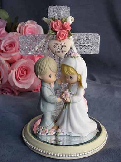 Precious Moments ® Forever True Wedding Couple/Cross Cake Topper Figurine