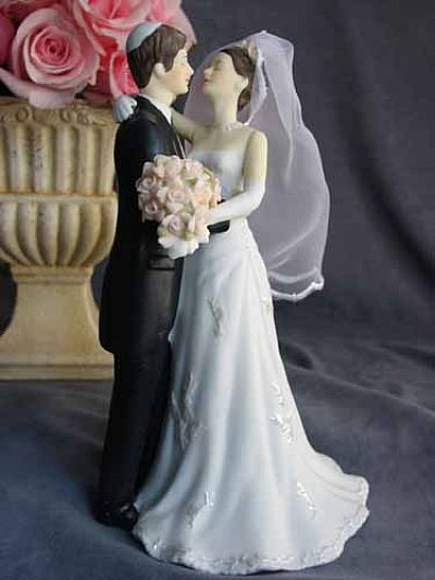 Jewish Wedding Bride and Groom Cake Topper Figurine