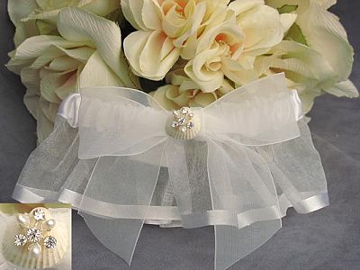 Rhinestone Shell Hawaiian Beach Wedding Garter