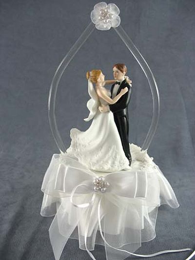 Glass Arch Dancing Couple Cake Topper