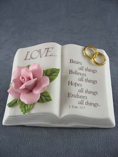 Love Verse Bible Wedding Cake Topper