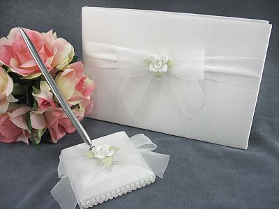White Rose Wedding Guestbook