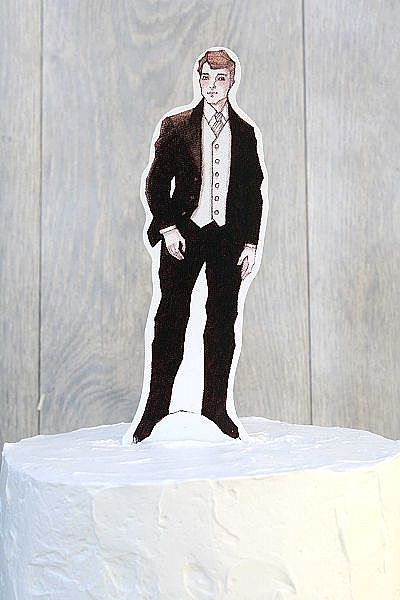 Formal Groom Paper Doll Mix and Match Wedding Cake Topper