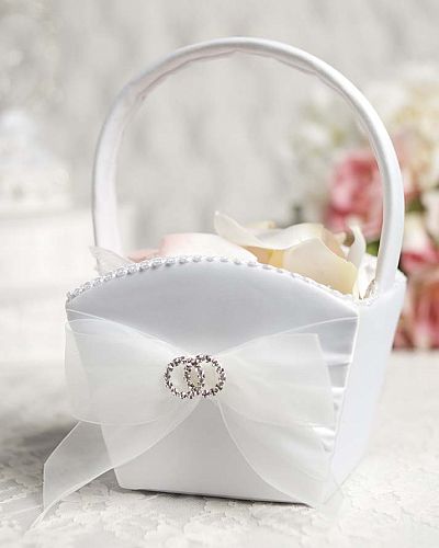 Rhinestone Rings Wedding Flowergirl Basket