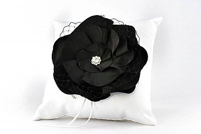 Black Rose Wedding Ring Bearer Pillow