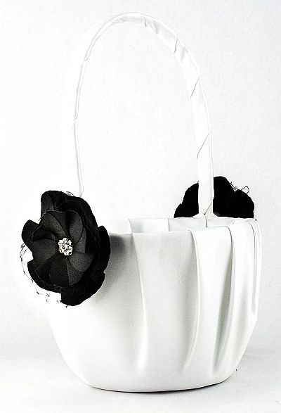 Black Rose Wedding Flowergirl Basket