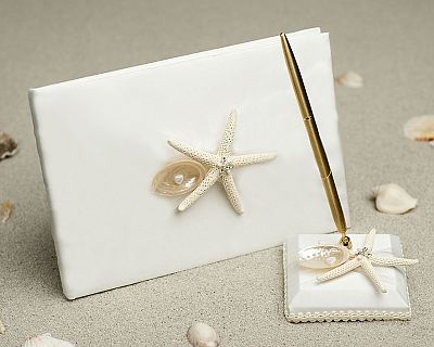  Starfish & Shell Beach Wedding Guest Book