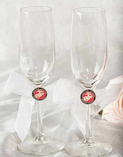 Military Wedding Toasting Glasses