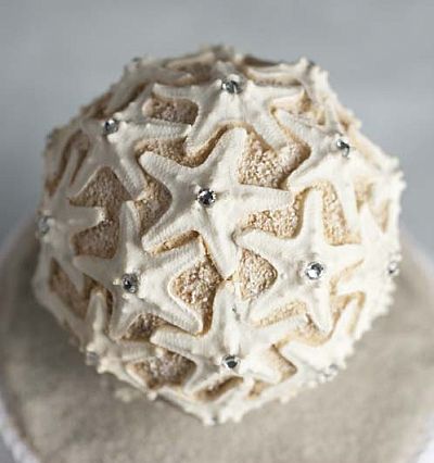 "Crystal Starfish" Beach Wedding Cake Topper 