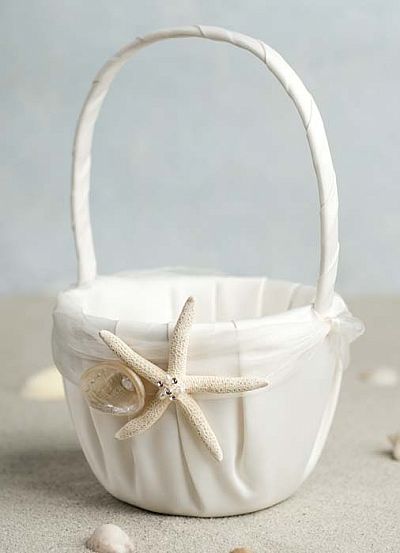 Starfish & Shell Beach Wedding Flowergirl Basket 