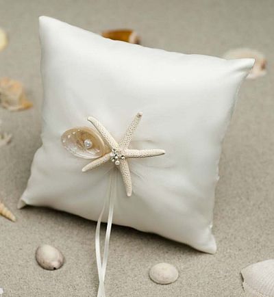 Starfish & Shell Beach Ring Pillow