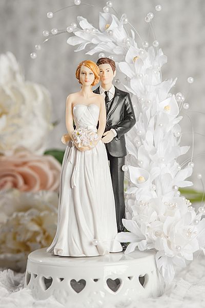 Mix and MAtch Bride and Groom Calla Lily Arch Wedding Cake Topper