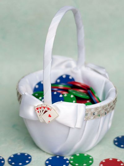 "Taking a Gamble" Wedding Flower Girl Basket 