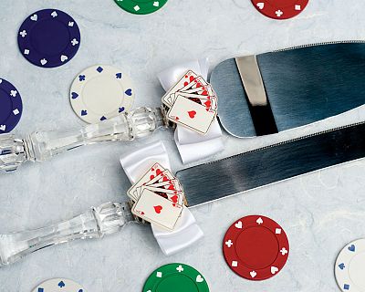 "Taking a Gamble" Wedding Cake Server Se