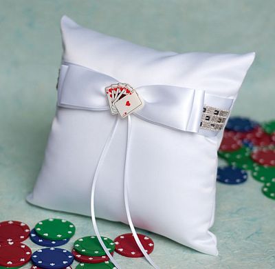 "Taking a Gamble" Wedding Ring Bearer Pillow