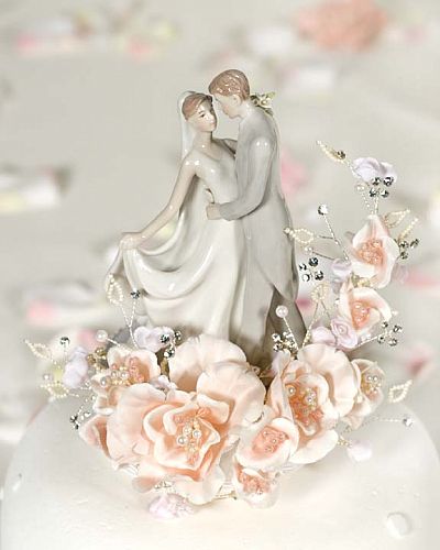 Vintage First Kiss Wedding Cake Topper