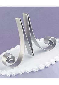 Script Metal Monogram Cake Topper 