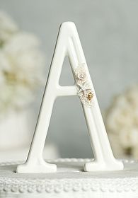 Beach Themed Porcelain Monogram Cake Topper 