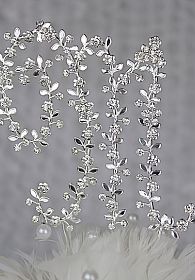 Small Crystal Vine Monogram Initial Cake Topper  