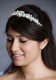 Crystal Flowers with Pearl Accent Tiara 