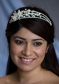 Three Strand Crystal Flowers Tiara  