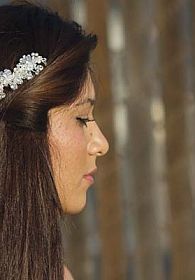 Spring Flowers Crystal Wedding Hair Comb 