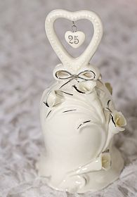25th Anniversary Wedding Bell Figurine