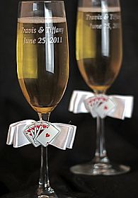 "Taking a Gamble" Wedding Toasting Glasses 