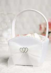 Rhinestone Hearts Wedding Flowergirl Basket