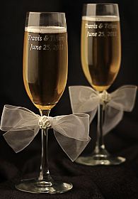 Porcelain Calla Lily Bouquet Wedding Toasting Glasses