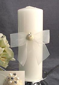 Rhinestone Shell Hawaiian Beach Wedding Unity Candle