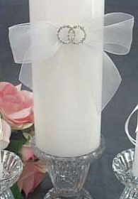 Rhinestone Rings Wedding Unity Candle